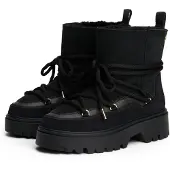 Tommy Hilfiger Real Shearling Laceup Snowboot - Black - 39