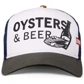 Coastal Lippalakki 'Oysters & Beer' laivastonsininen / antrasiitti / verenpunainen / valkoinen
