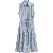 Gant Stripe Ctn Sleeveless Dress - Blue - 38