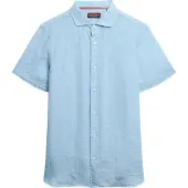 Superdry for man. M4010937A Short sleeve linen shirt Vacation blue (XXL), Casual