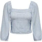 ONLY - Sininen - Onlcaro 3/4 Bal Linen Smock Top Cc