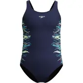 Speedo Placement Muscleback One Piece - Navy - 140
