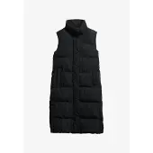 Superdry for woman. W5011803A Long-line quilted waistcoat black (S), Casual, Recycled Polister, Sustainable
