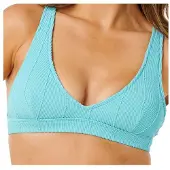 Rip Curl Women's Vibe Surf Multi Fit V Neck Bikini Top Sea Blue S