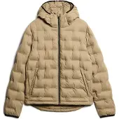 Superdry for man. M5012045A Beige quilted coat with hood (S), Casual, Recycled Polister, Sustainable