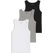 BOSS for man. 50542132 Set of 3 vests white, grey, black (XXL), Casual, Cotton, Sleeveless / Straps