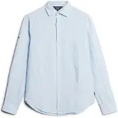 Superdry for man. M4010607A Long sleeved casual linen shirt blue (S)