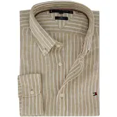 Tommy Hilfiger Linen Bengal Stripe Rf Shirt - Beige - XXL