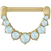 Wildcat Synthetic Opal Nipple Clicker - 1,6 mm, 12,0 mm, Zlata, Weiß