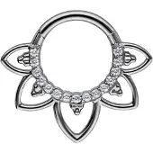 Wildcat Oriental Crystal Septum Clicker - Lävistyskoru - Hopeinen metalli