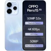 OPPO Älypuhelin 5G - Reno15 - 8 Gt RAM - 512 Gt - Valkoinen Aamuhämy - 3.5X Telekuvaus - Akun kapasiteetti 6500 mAh - EU-versio