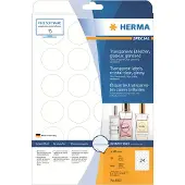 Herma 8023, Läpinäkyvä, Itse kiinnittyvä tulostintarra, A4, Laser, Kiinteä, Kiilto