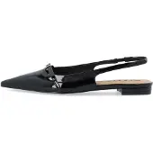 Bianco Biabari Pointy Flat Slingback Faux Leather - Black - 38