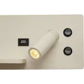QAZQA 2 beigen seinävalaisimen sarja sis. LED USB- ja induktiolaturilla - Riza