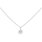 Wildcat Crystal Flower Necklace - kaulakoru - Hopeinen metalli