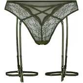 Hunkemoller Stringit 'Isabelle' tummanvihreä