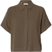 Selected Slwviva Ss Cropped Sun Shirt Noos - Brown - 34