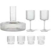 Ferm Living Ripple karahvi ja lasi 17 osaa - Kirkas