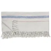 Hubsch Puuvillainen viltti 140x200 cm Beige-sininen-punainen
