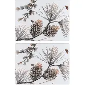 Åry Home Pine Cone pöytätabletti 2-pakkaus Cotton white
