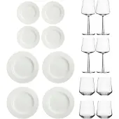 Scandi Living Dots lautanen 28 cm 4-pakkaus Kermanvalkoinen