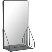 Scandi Living Nod peili hyllyllä 30x50 cm Black