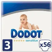 Dodot Sensitive Koko 3 Vaippoja 56 Yksiköt