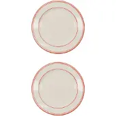 Nicolas Vahé Bistro lautanen 21 cm, 2 kpl, punainen/valkoinen