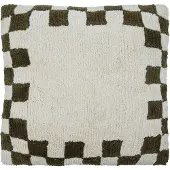 House Doctor - Tyynynpäällinen Chess 50x50 cm vihreä/off-white