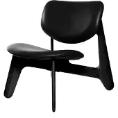 Tom Dixon Slab lounge-tuoli verhoiltu istuin Musta tervaleppä-black leather