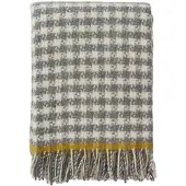 Klippan Yllefabrik Dogtooth villapeitto 130x200 cm Harmaa keltainen