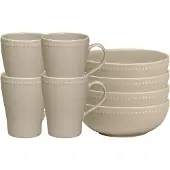 Scandi Living Dots aamiaiskulho 60 cl 4-pakkaus Beige
