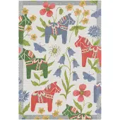 Ekelund Linneväveri Blomsterhäst keittiöpyyhe 35x50 cm Monivärinen