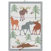 Ekelund Linneväveri Clumsy moose -keittiöpyyhe 35 x 50 cm