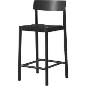 &tradition Betty TK12 Counter Chair baarituoli 65 cm Musta pellava-mustalakattu saarni