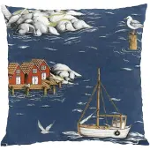 Arvidssons textil Fiskeskär tyynyliina 47x47 cm Sininen