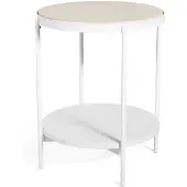 SMD Design Lene sivupöytä Valkoinen, korkea, valkopigmentoitu saarnivaneri