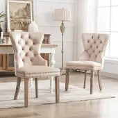 Hobby Hall Ruokapöydän tuolit, 2 kpl, beige, sametti