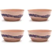 Serax Ottolenghi Feast kulho S Ø15 cm 4-pakkaus Pink stripes blue