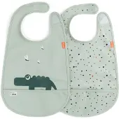 Done by Deer Croco ruokalappu tarrakiinnityksellä 2-pack Vihreä