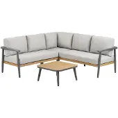 Ebuy24 Kulmasohvasetti, 200x73x65 cm, harmaa, alumiini