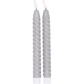 Scandi Essentials Twisted LED-kynttilä 25 cm 2-pakkaus Harmaa