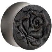 Wildcat Rose on Ebony Wood Plug - 12,0 mm