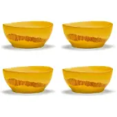 Serax Ottolenghi Feast kulho S Ø15 cm 4-pakkaus Yellow stripes red
