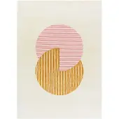 NJRD Circles-villamatto, vaaleanpunainen 200x300 cm