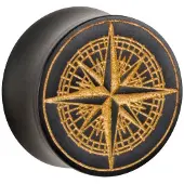 Wildcat Golden Compass on Black Wood Plug - 16,0 mm