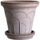 Bergs Potter Fleur ruukku aluslautasella 2 osaa Grey, Ø12 cm
