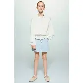 Mango Denim Skirt With Buttons - Blue - 146