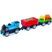 Hape Patterikäyttöinen Puinen Tavarajuna Valolla 29x5x3.50 Cm