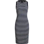 Ralph Lauren Yd Striped Ponte-Knt-Dresses - Navy - 34